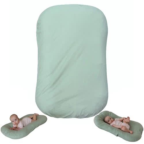 Aila+Aiden Snuggle Style Baby Nest, Baby Lounger, Organic Cotton Lounger for Baby, Breathable Portable Secure - Snuggle Collection (Sage)