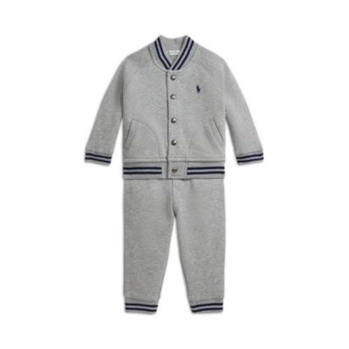 Polo Boys' Fleece Baseball Jacket & Jogger Pants Set - Baby