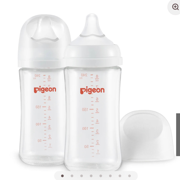 Glass Wide Neck Baby Bottle, 2Packs, 8.1 Oz(240 ml) for 3+ months