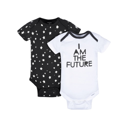 Onesies Brand Baby Neutral Short Sleeve Bodysuits, 2-Pack, Newborn - 6/9 Months