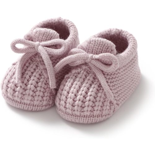 DovFanny Baby Booties Newborn Baby First Shoes Cozy Warm Knit Soft Booties for Toddler Infant Boy Girl