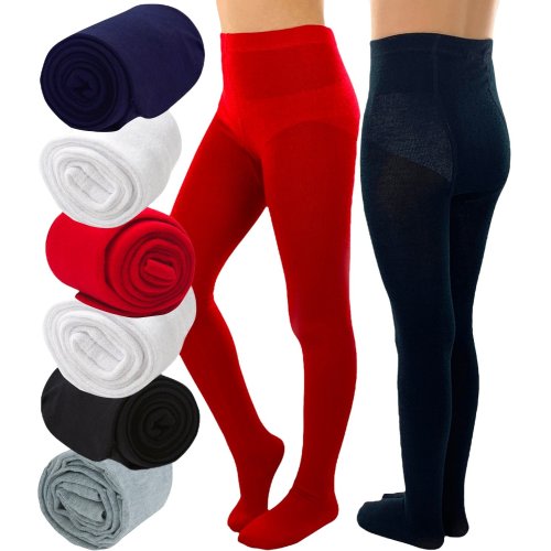 ToBeInStyle Girls Pack of 6 Classic Pull-On Assorted Warm Winter Tights