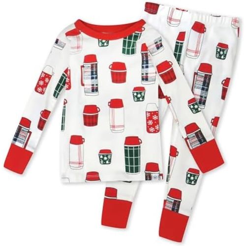 HonestBaby Holiday 2-Piece Pajamas Sleepwear PJs 100% Organic Cotton for Baby, Toddler, Kids