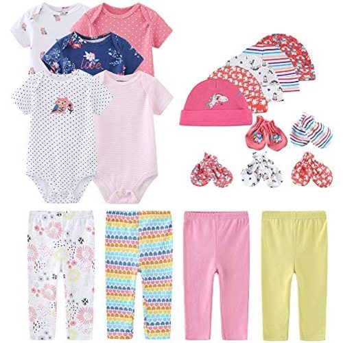 Kiddiezoom Unisex Baby Layette Essentials Giftset Clothing Set 19-Piece For Newborn Baby
