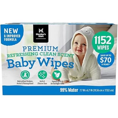 Member's Mark Premium Scented Baby Wipes (1,152 Count), 19.6 pounds