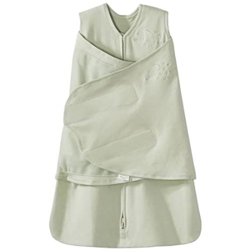 HALO 100% Cotton Sleepsack Swaddle, 3-Way Adjustable Wearable Blanket, TOG 1.5, Sage, Newborn, 0-3 Months