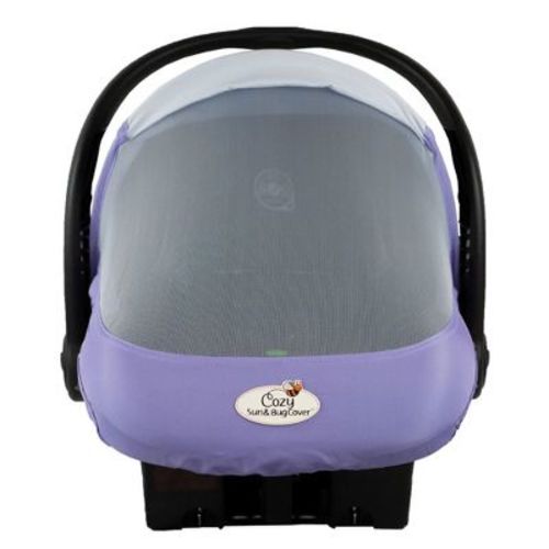 Cozybaby Lightweight Spring Or Summer Cozy Mesh Sun And Bug Infant Car Seat Carrier Cover With Elasticized Edge, Rhapsody Purple