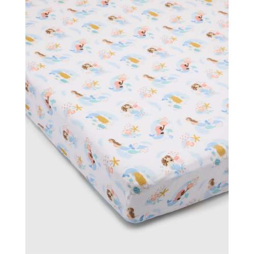 Muslin Fitted Crib Sheet - Mermaids
