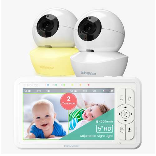 Babysense HD S2: Video Baby Monitor with 2 Cameras, Non Wifi, Split Sc