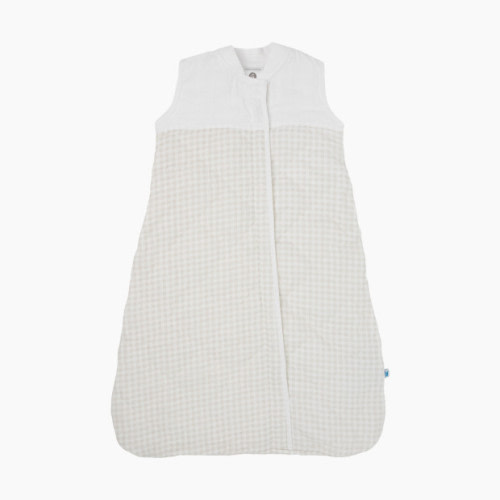 Little Unicorn Cotton Muslin Quilted Sleep Bag - Tan Gingham, Small