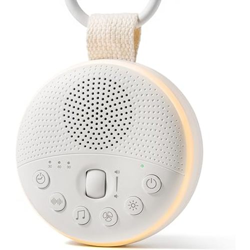 White Noise Machine for Baby & Adults with 21 Relaxing Sounds & Adjustable Night Light, Rechargeable & Portable Sleep Aid for Home & Travel