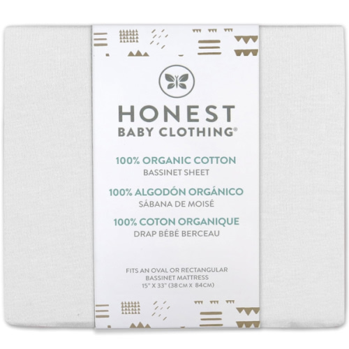 Amazon.com : HonestBaby Organic Cotton Fitted Bassinet Sheet, White, One Size : Baby