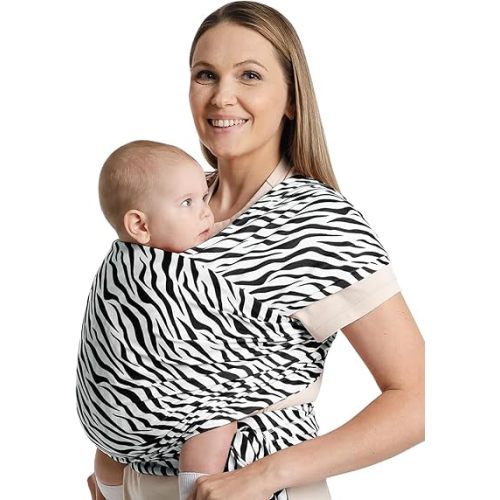 Baby Wraps Carrier,Trendy Zebra Striped, Stretchy Ergonomic Hands-Free Design Baby Wearing Wrap for Newborn to Toddler 7-35 lbs, Soft and Comfortable Infant Wraps