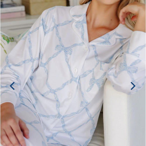 Let Me Lounge Long Sleeve Top (Women's) - Buckhead Blue Belle Meade Bow