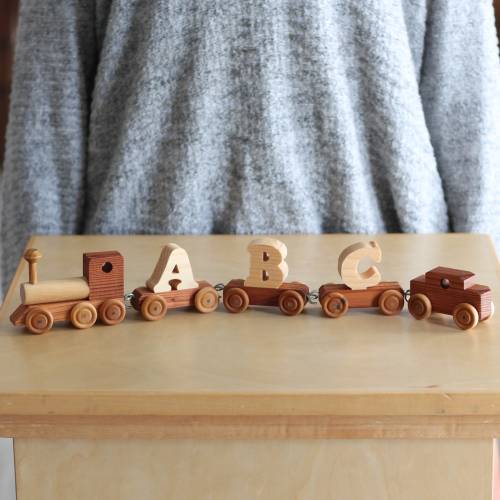Handmade Wooden Letter Train | Customizable