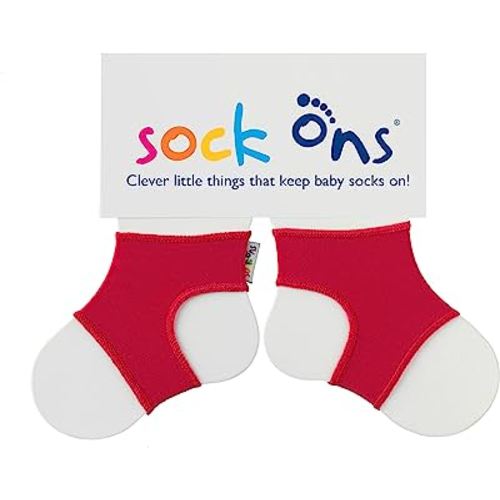 Sock Ons Keep Baby Sock Ons 6-12 Months Red