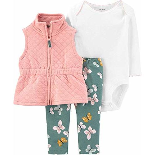 Carter's Baby Girls' 3 Piece Vest Little Jacket Set