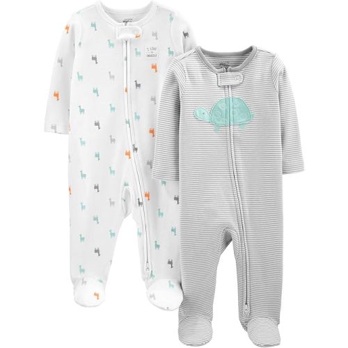 Simple Joys by Carter's Baby Neutral 2-Pack Cotton Footed Sleep and Play