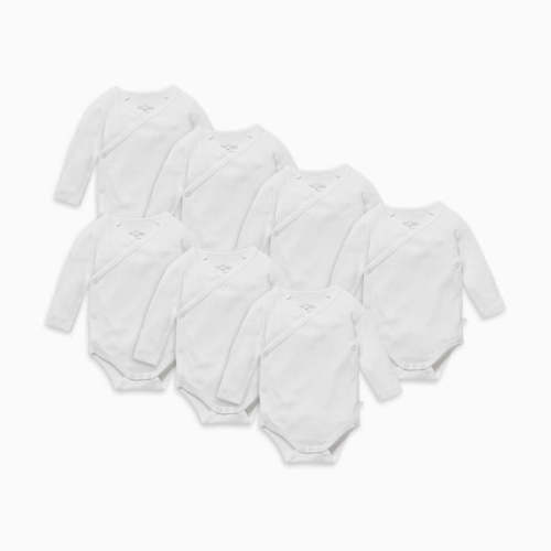 Kimono Bodysuit 7 Pack Newborn / White