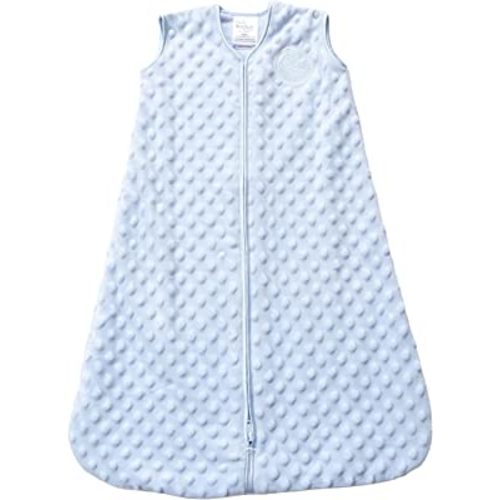 HALO Sleepsack Plush Dot Velboa Wearable Blanket, TOG 1.5, Blue, Small