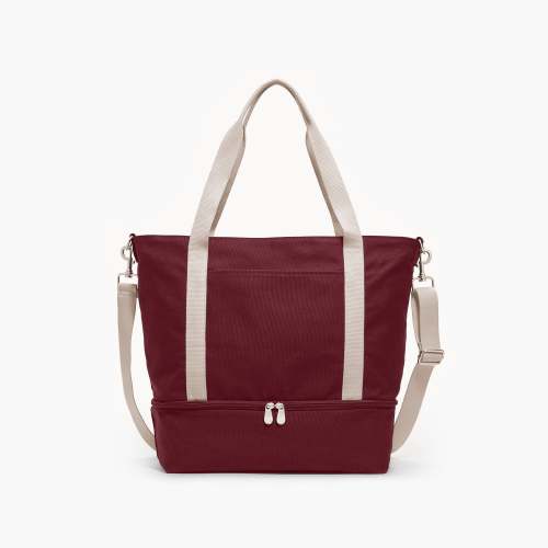 Lo & Sons Catalina Deluxe Travel Tote Bag - Cabernet Canvas