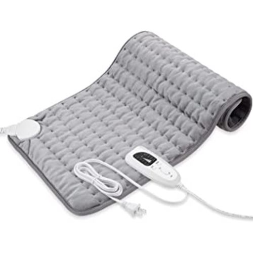 Heating Pad - Electric Heating Pads - Hot Heated Pad for Back Pain Muscle Pain Relieve - Dry & Moist Heat Option - Auto Shut Off Function (Light Gray, 12''x24'')