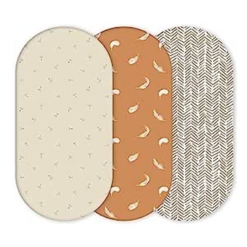 3-Pack Fitted Bassinet Sheets for Changing pad, Baby Changing Basket, Moses Basket, Cradle, Crib and co-Sleeper. 100% Cotton Jersey to fit Oval, Rectangle and Hourglass Mattress Pads. : Baby