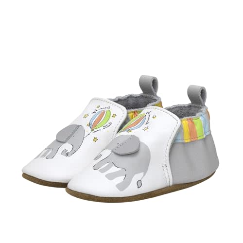 Robeez Baby Boys and Unisex Soft Soles Slip-Resistant Crib Shoes Slippers Moccasins for Infant and Toddler, 0-24 Months