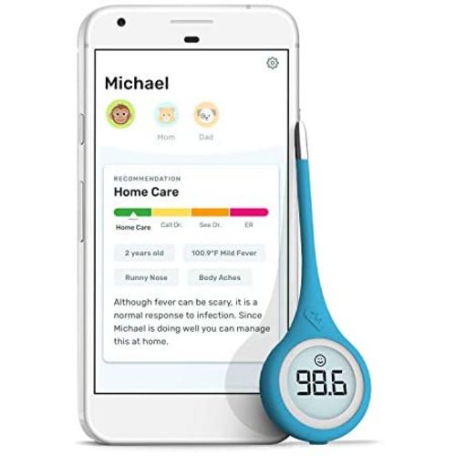 Kinsa Smart Thermometer for Fever - Digital Medical Baby, Kid and Adult Termometro - Accurate, Fast, FDA Cleared Thermometer for Oral, Armpit or Rectal Temperature Reading - QuickCare