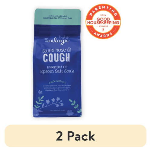 (2 pack) Oilogic Stuffy Nose & Cough Baby Essential Oil Epsom Soak, 2 lbs