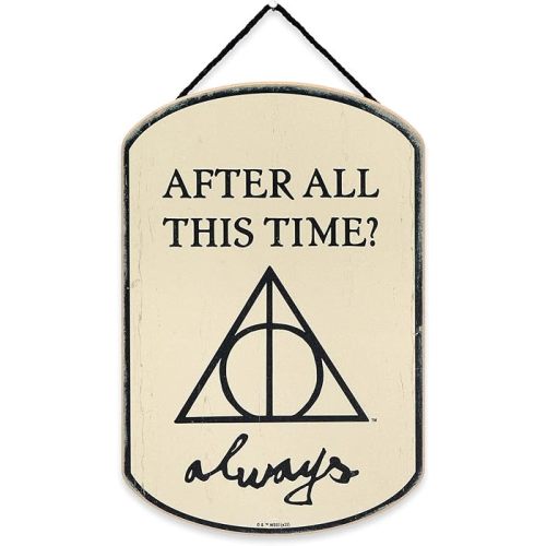 Harry Potter After All This Time Hanging Wood Wall Decor With Deathly Hallows Symbol - Vintage Harry Potter Sign