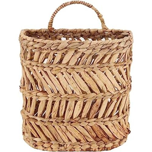 Wicker Hanging Basket Handmade Woven Hanging Storage Basket Natural Wicker Decorative Baskets for House Garden Wedding Wall Decorations,12 * 5 * 12