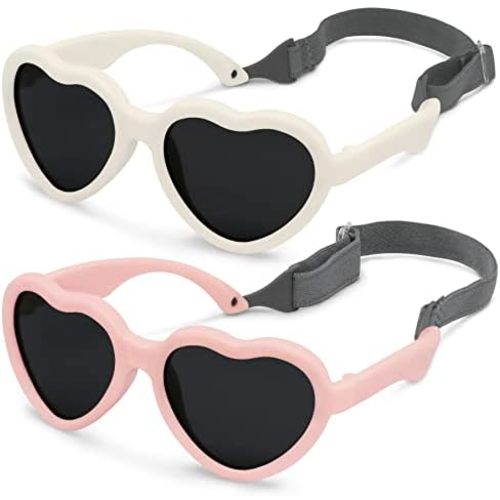Olreco Baby Sunglasses Polarized Flexible Toddler Sunglasses with Strap Infant Sunglasses Baby Girl Boy 2 Pack 0-24 Months