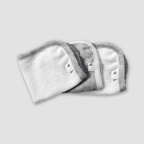 Burt's Bees Baby Organic Cotton 3pk Washcloth Set - Heather Gray