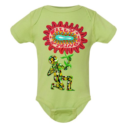 Green Heart Red Daisy Onesie (Dang Olsen)