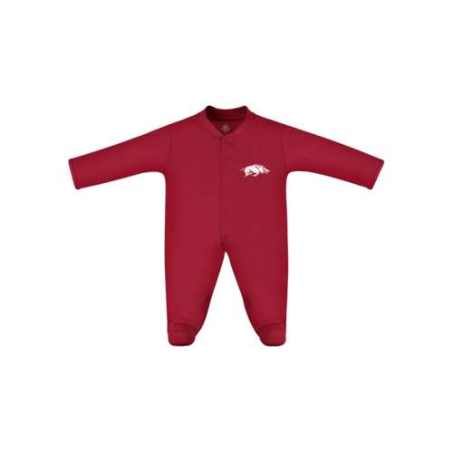 Arkansas Razorbacks CARDINAL Baby Footed Romper Pajamas