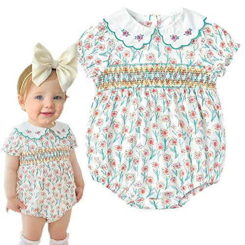 Simplee kids Baby Infant Girls Cotton Short Sleeve Summer Ruffle Romper 3-24 Months