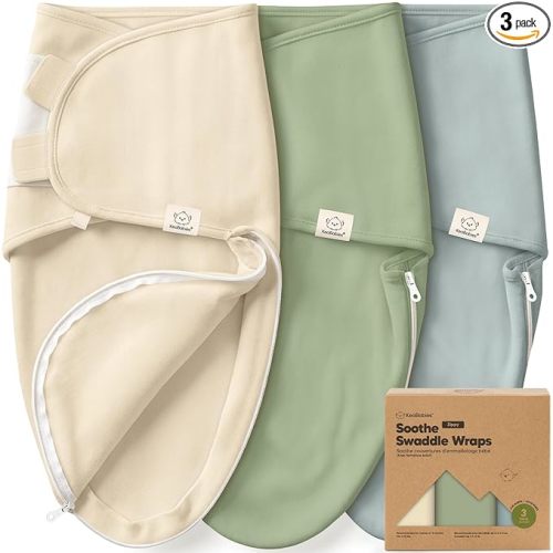 Baby Swaddle Sleep Sacks with Zipper - 3-Pack Swaddles for Newborns 0-3 Months, Infant, Baby Girls, Boys, Soft & Durable Newborn Sleep Sack, Easy Diaper Change Swaddling Blanket (Slate, OS)
