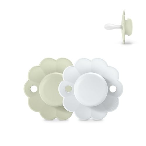 Suavinex Wonder Baby Pacifier, SX Pro Silicone Nipple, Reversible, Non Irritating Shield Design, 2 Pk Pacifiers 0-6 Months, Made in Europe, Aqua/Blue