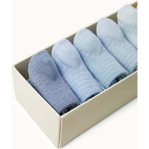 Bijou Set of 7 Socks, Blue - Marie-Chantal | Maisonette