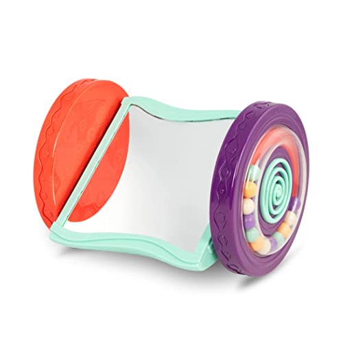 B. toys - Baby Toys Mirror with Rolling Sensory Wheels - Interactive Roly-Poly Mirror for Tummy Time & Crawling - Early Learning for Infant Development - 0+ Months