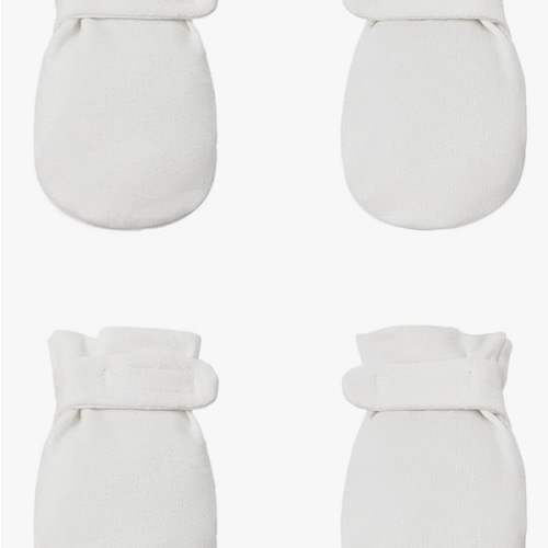 Newborn Baby No Scratch Mittens Stay On, 100% Cotton Breathable, Adjustable Infant Gloves for Baby Boys Girls Mittens