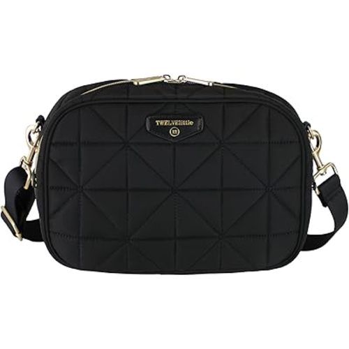 TWELVElittle Diaper Clutch 3.0 - Crossbody Diaperbag with Changing Pad, Detachable Pouch and Wipes Case. Machine Washable - Black