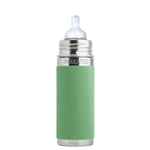 Pura Kiki 7oz Stainless Steel Insulated Infant Bottle – Includes Silicone Medium-Flow Nipple & Sleeve – Anti-Colic, Plastic-Free, MadeSafe Certified
