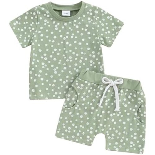 Toddler Baby Girl Summer Outfit Short Sleeve T Shirt Top Casual Shorts Set Infant Newborn Clothes 6 12 18 24 Month