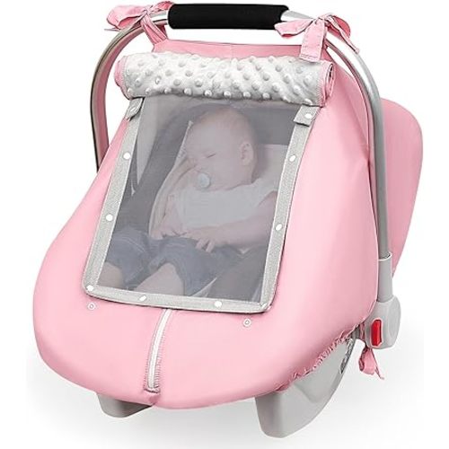 Unicorn Castle Baby Car Seat Cover Infant Car Seat Covers for Babies Breathable Car Seat Canopy Mesh Window Carseat Cover for Four Seasons Newborn