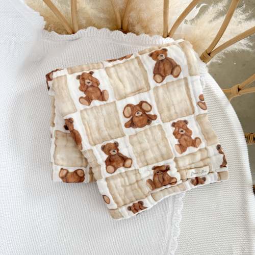 Heritage Muslin Blanket - Teddy Bear Picnic
