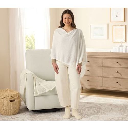 Knit Nursing Shawl , Ivory