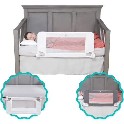 hiccapop Convertible Crib Bed Rail for Toddlers, Crib Rail Guard, Toddler Bed Rail for Crib, Baby Bed Rail Guard with Reinforced Anchor Safety