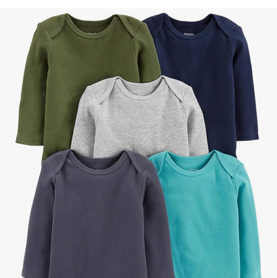 Simple Joys by Carter's Baby-Boys Long-Sleeve Bodysuit Pack of 5Bodysuit